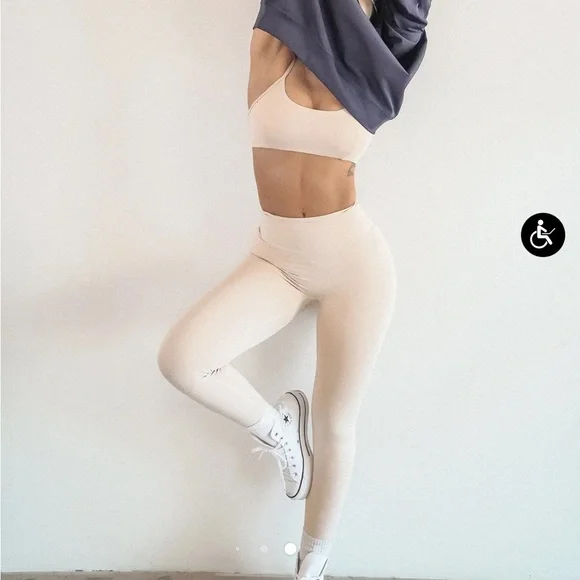 Agent84 Cream  girlfriend High-Waisted Leggings - Picture 3 of 8